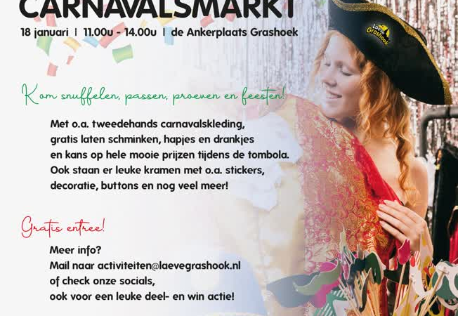 Carnavalsmarkt brengt Grashoek alvast in feeststemming