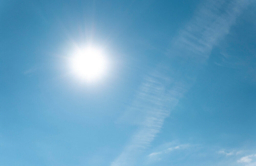 Zon hitte stock