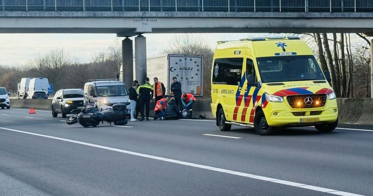 Motorrijder gewond bij ongeval op A67