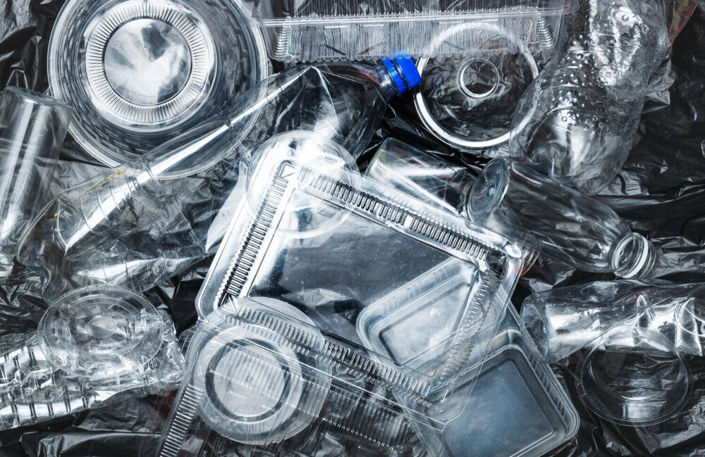 Plastic afval stock