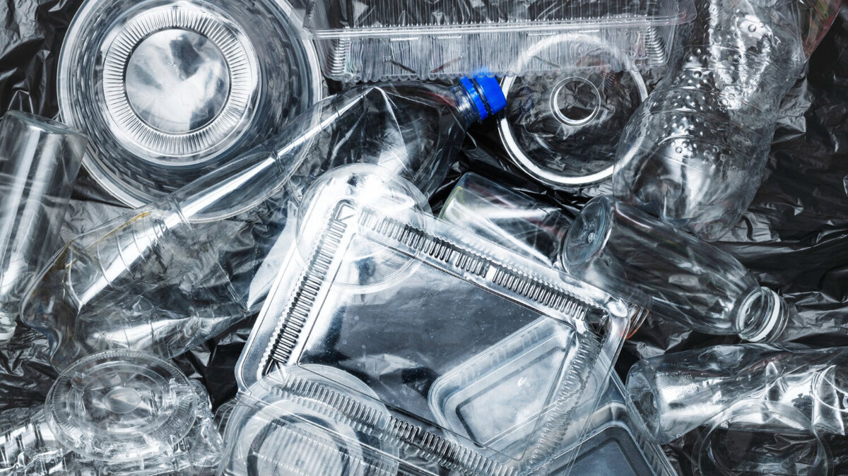 Plastic afval stock