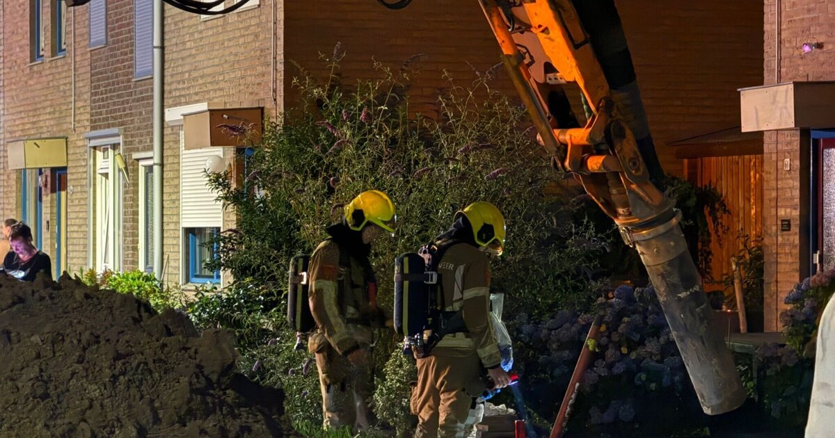 Gasleiding geraakt tijdens herstelwerkzaamheden aan Wietelweg in Panningen