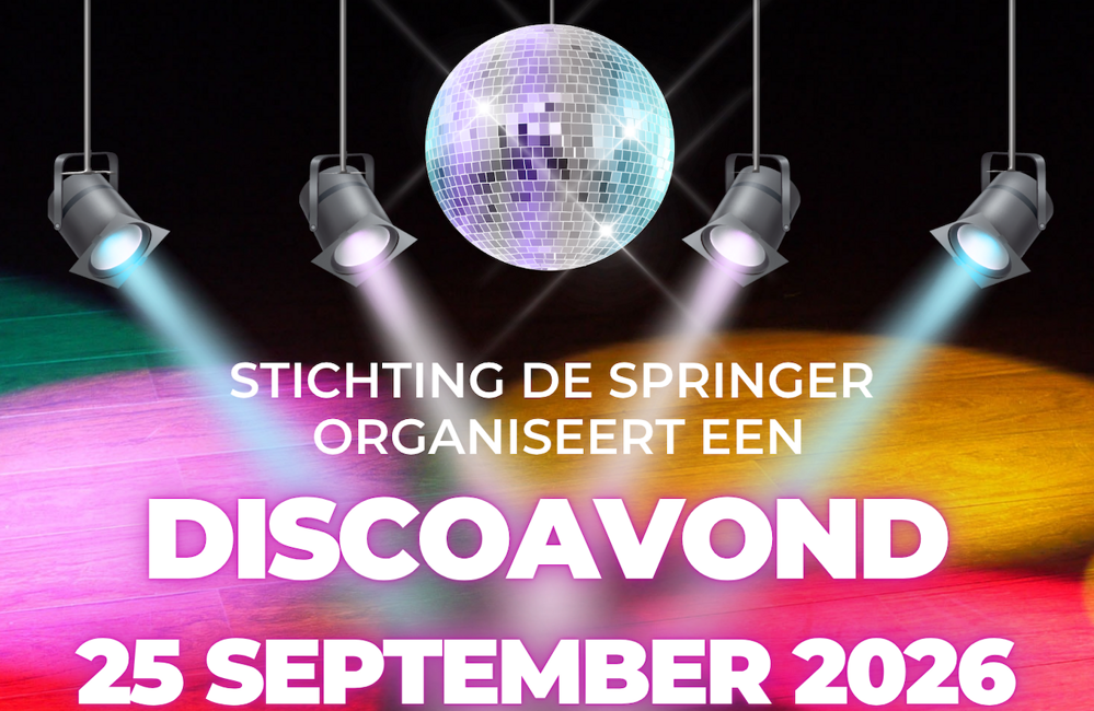 Discoavond de Springer 25 september 2026